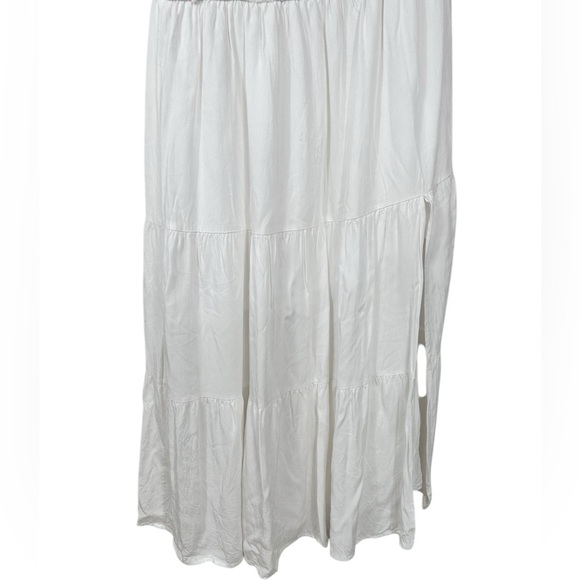 Merokeety One Shoulder Sleeveless Knot Smocked Midi Dress XL Split Tiered Flowy - Picture 8 of 13